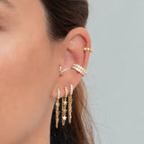 Pendientes Arla Ear Cuff Plata de Ley 925 bañados en Oro con Circonitas de Colores acompañado por Pendientes de la Colección