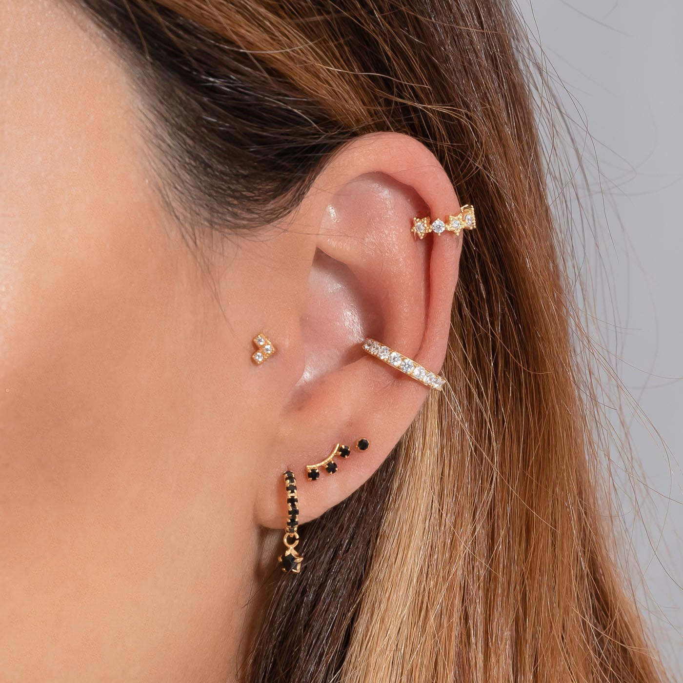 PENDIENTES ELVIRA BLACK GOLD