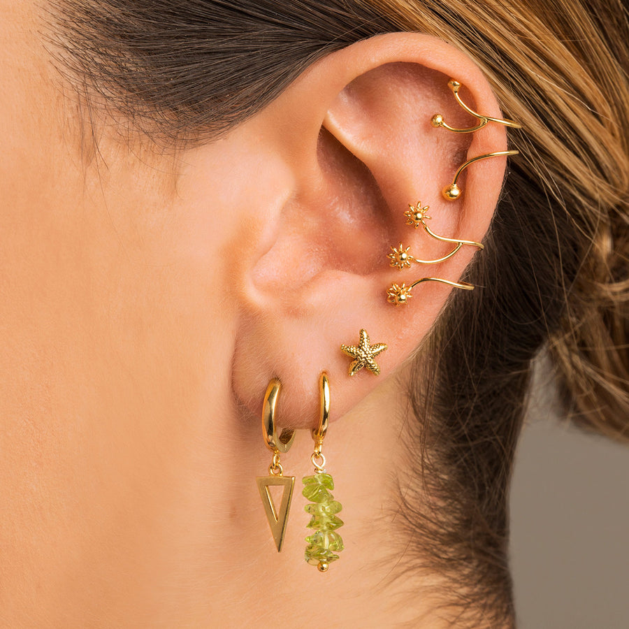 Foto detalle Pendientes Ear Cuff Ivy Flower Plata de Ley 925 bañado en Oro
