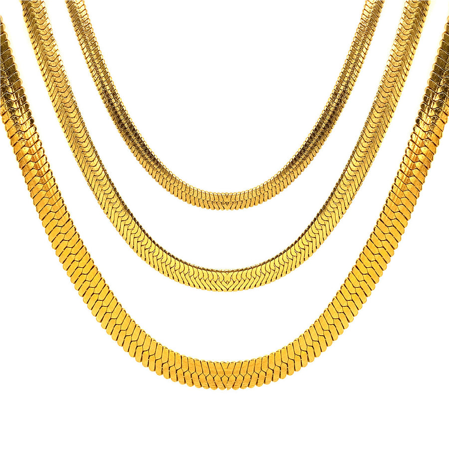 Conjunto de collares Yoko. Chapado en Oro. Adamina