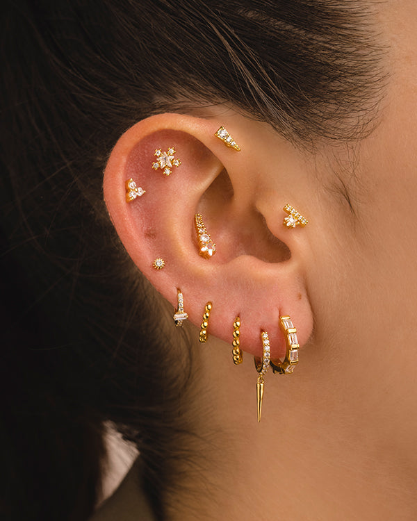 PENDIENTES HOOPS BALLS MINI SILVER
