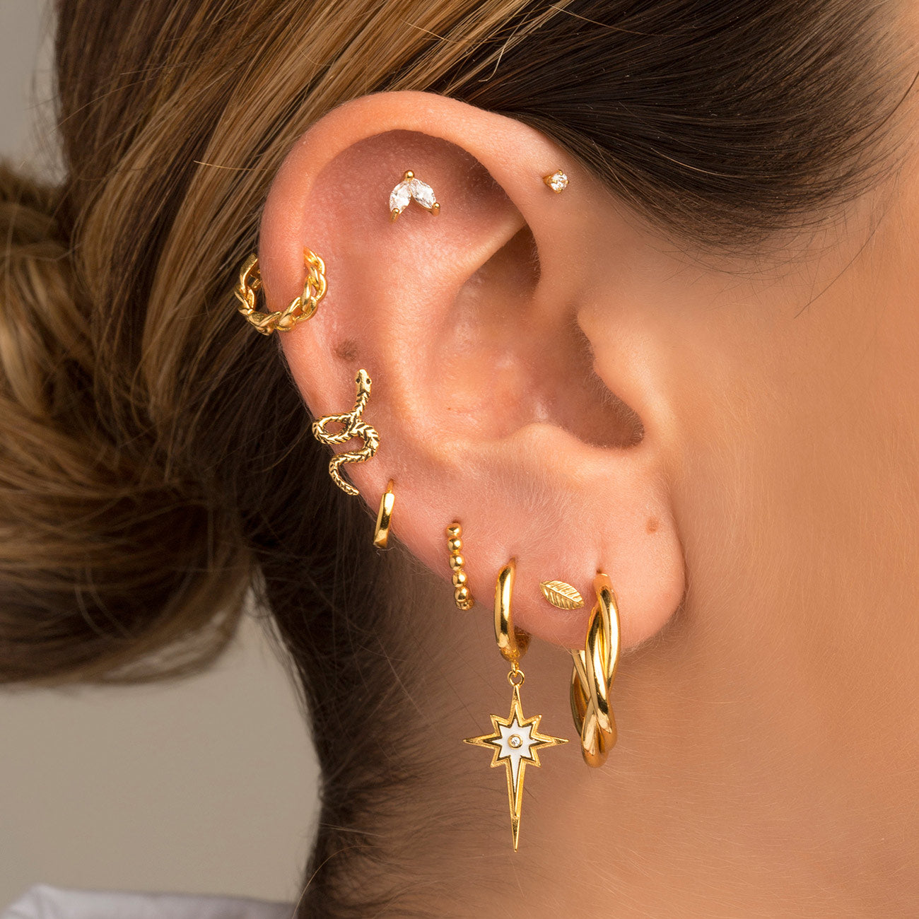 PENDIENTES HALO TWIST GOLD