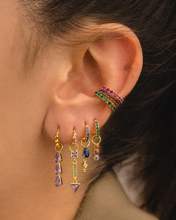 ARLA MINI GREEN GOLD EARRINGS