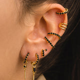 ARLA BLACK SILVER EARRINGS