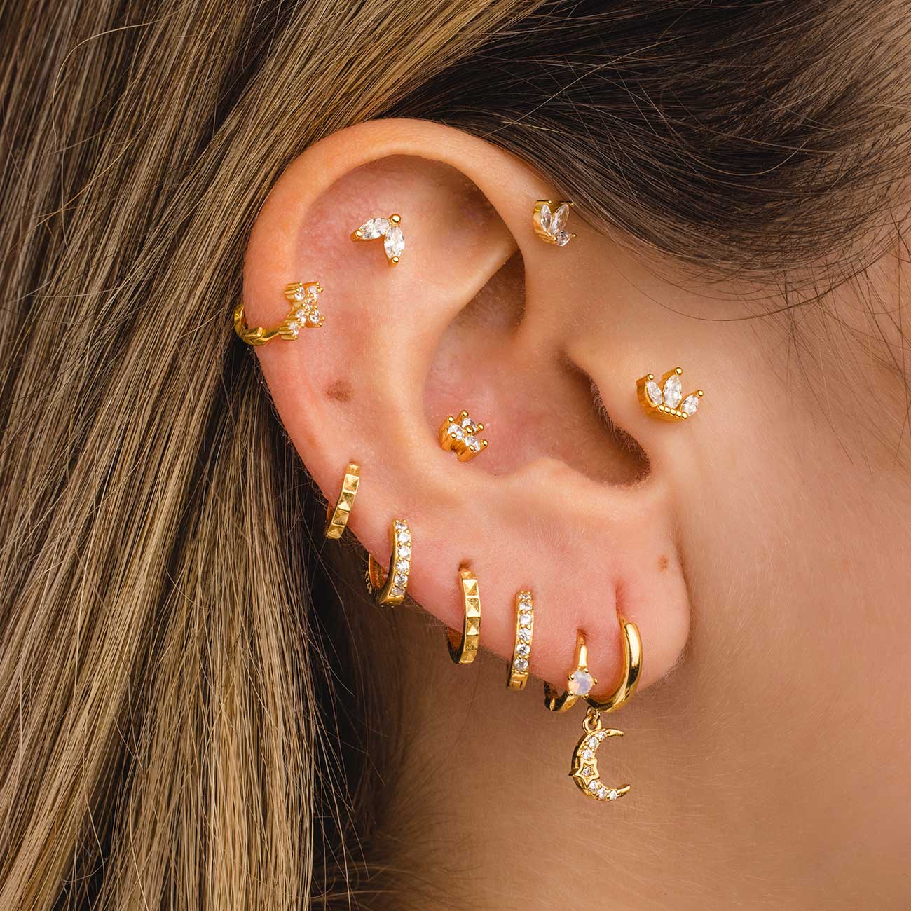 ROCK GOLD EARRINGS