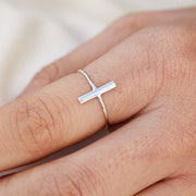 STICK SILVER RING