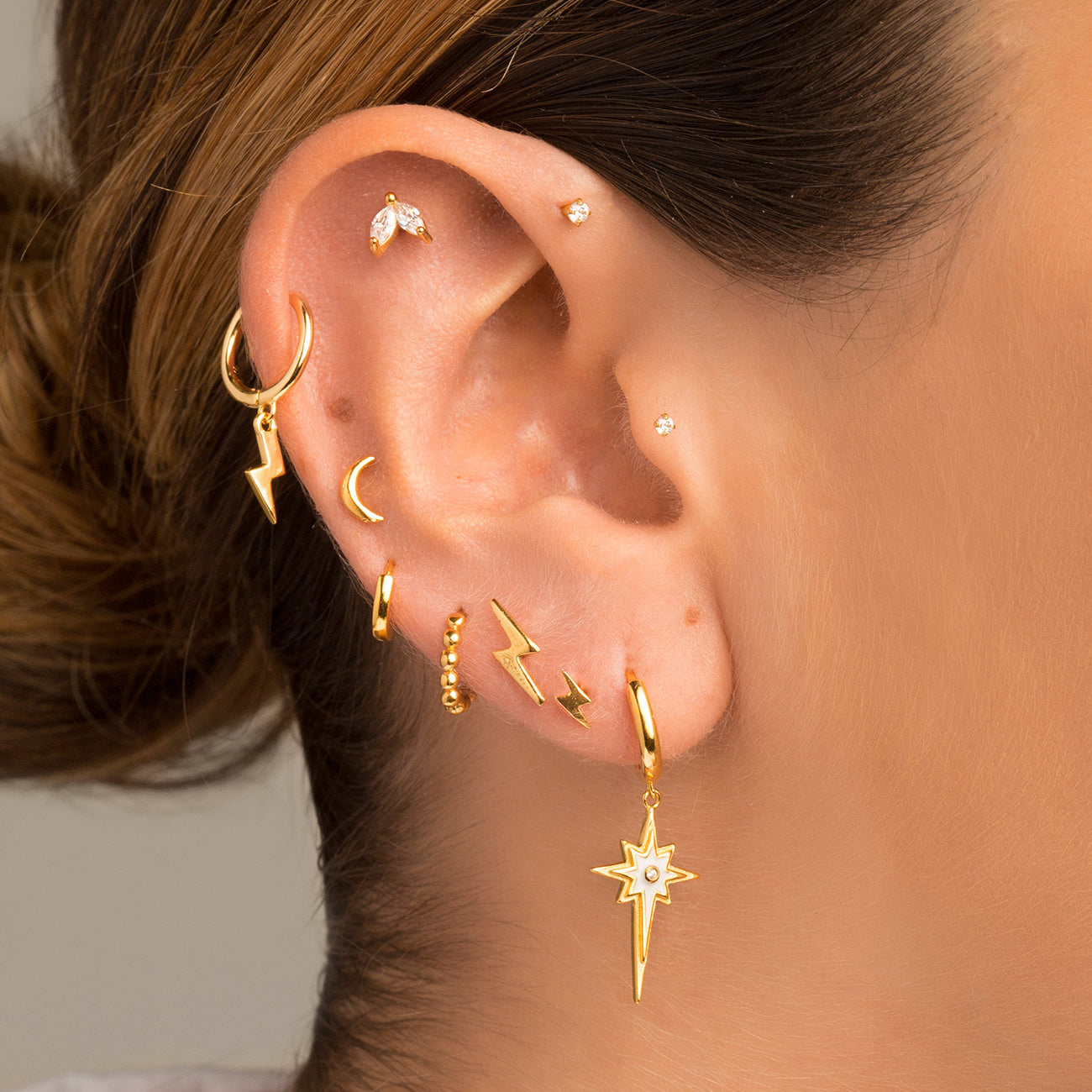RAY SILVER HOOPS EARRINGS
