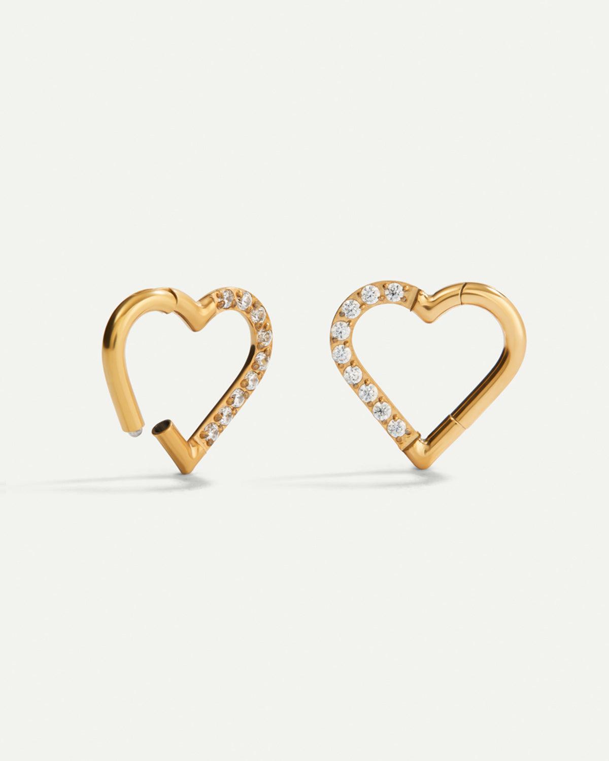 PIERCINGSCHLEIFE HERZ HELLES GOLD