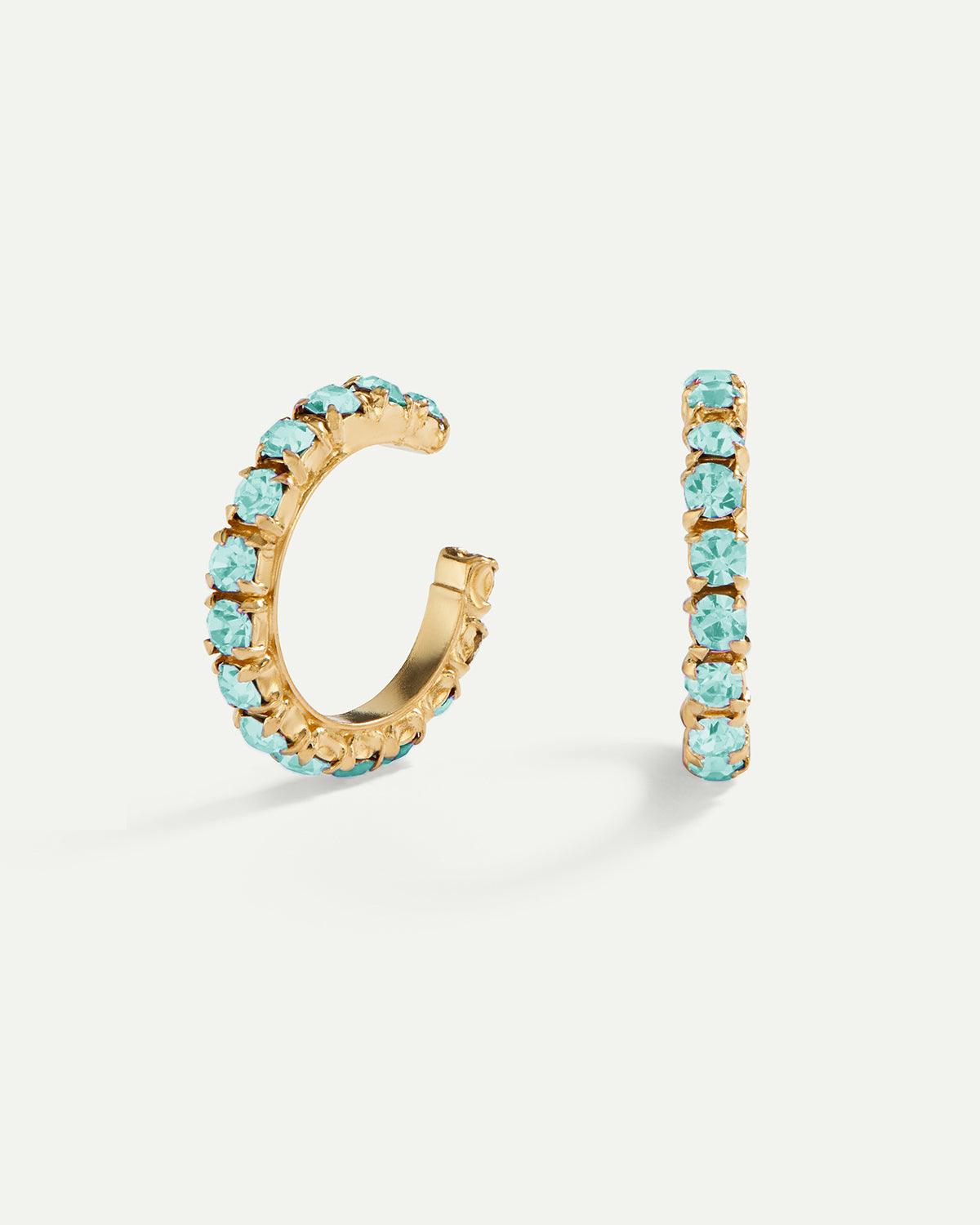 ARLA BLUE LIGHT GOLD EARRINGS