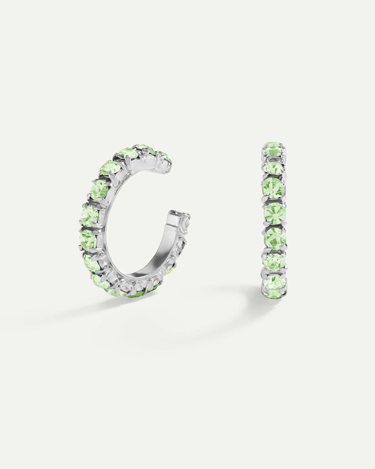 ARLA GREEN LIGHT SILVER EARRINGS