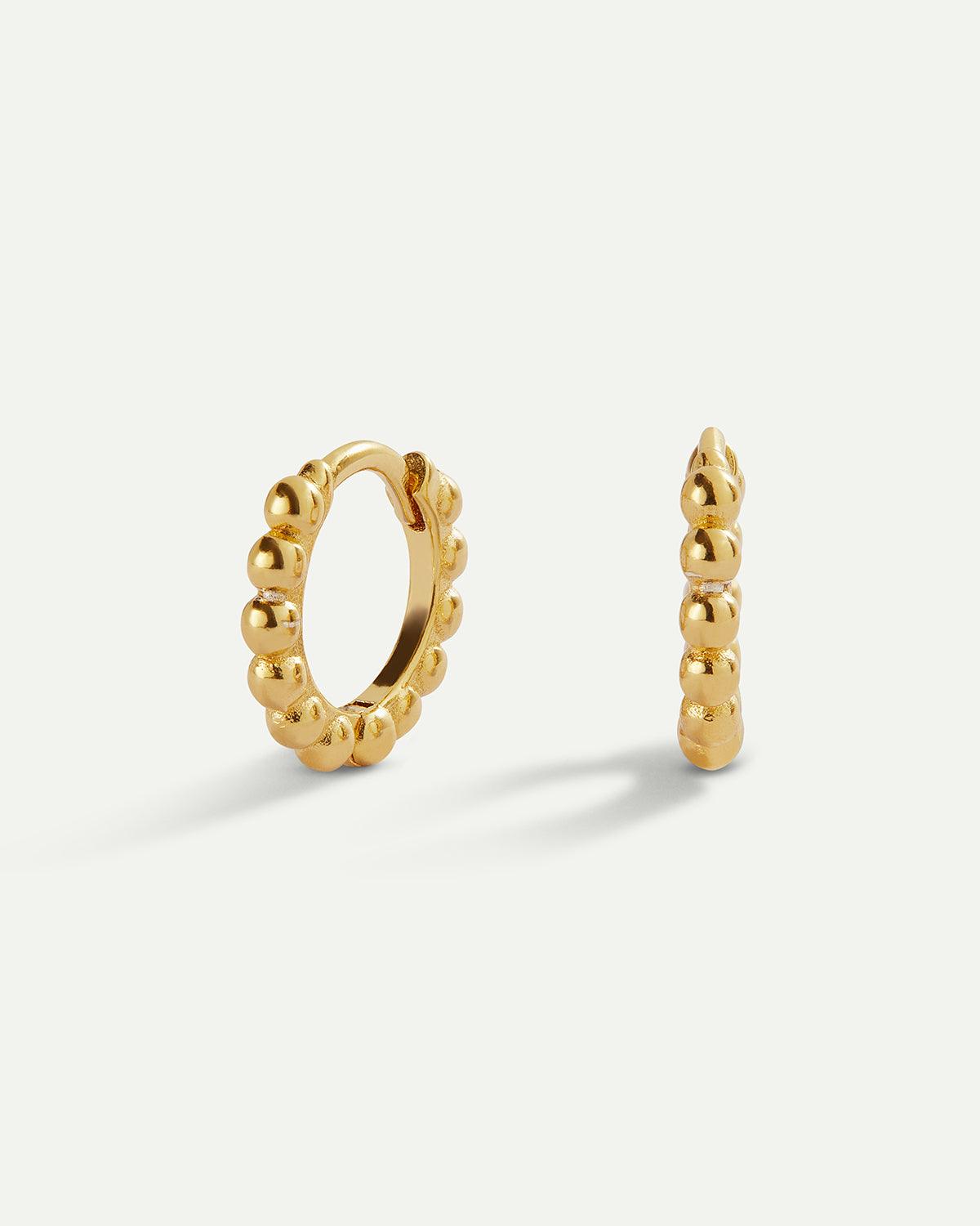 HOOPS BALLS GOLD EARRINGS
