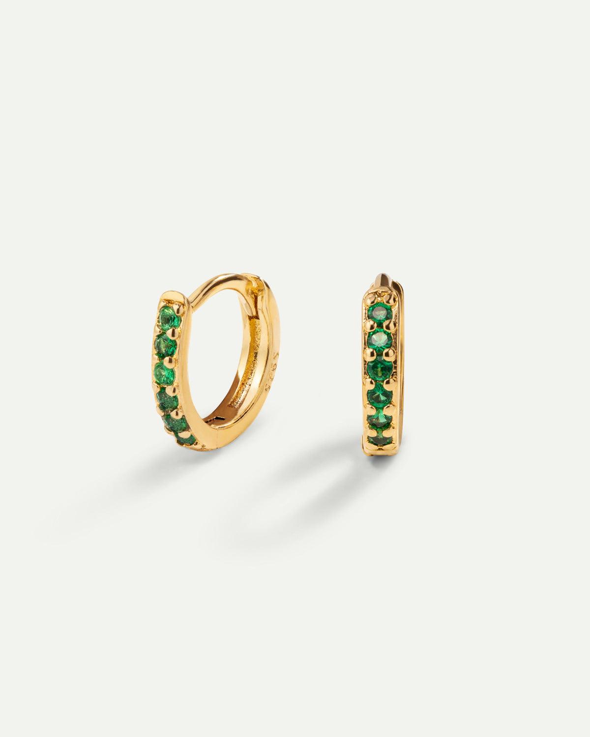HOOPS EARRINGS BRIGHT GREEN GOLD