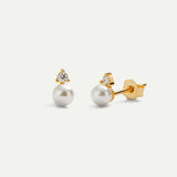 PEARL MINI BRIGHT GOLD EARRINGS