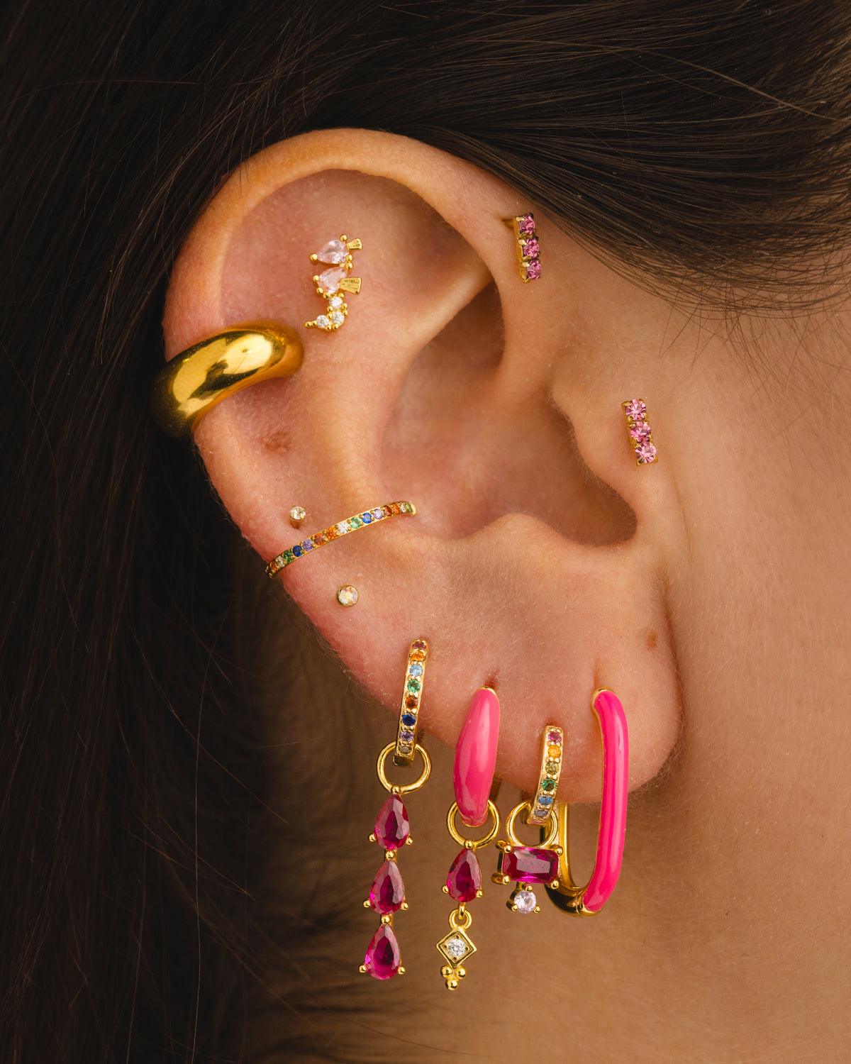 HOOPS RAINBOW MINI GOLD EARRINGS