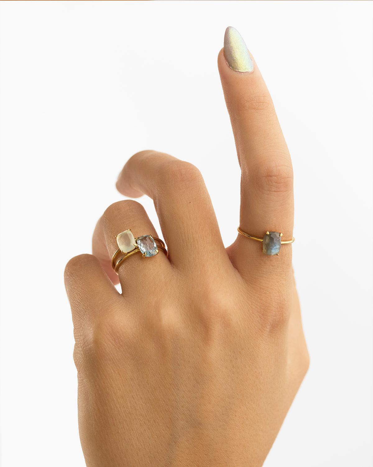 BEATRIZ CALCEDONIA SILVER RING