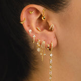 PEARL MINI BRIGHT GOLD EARRINGS