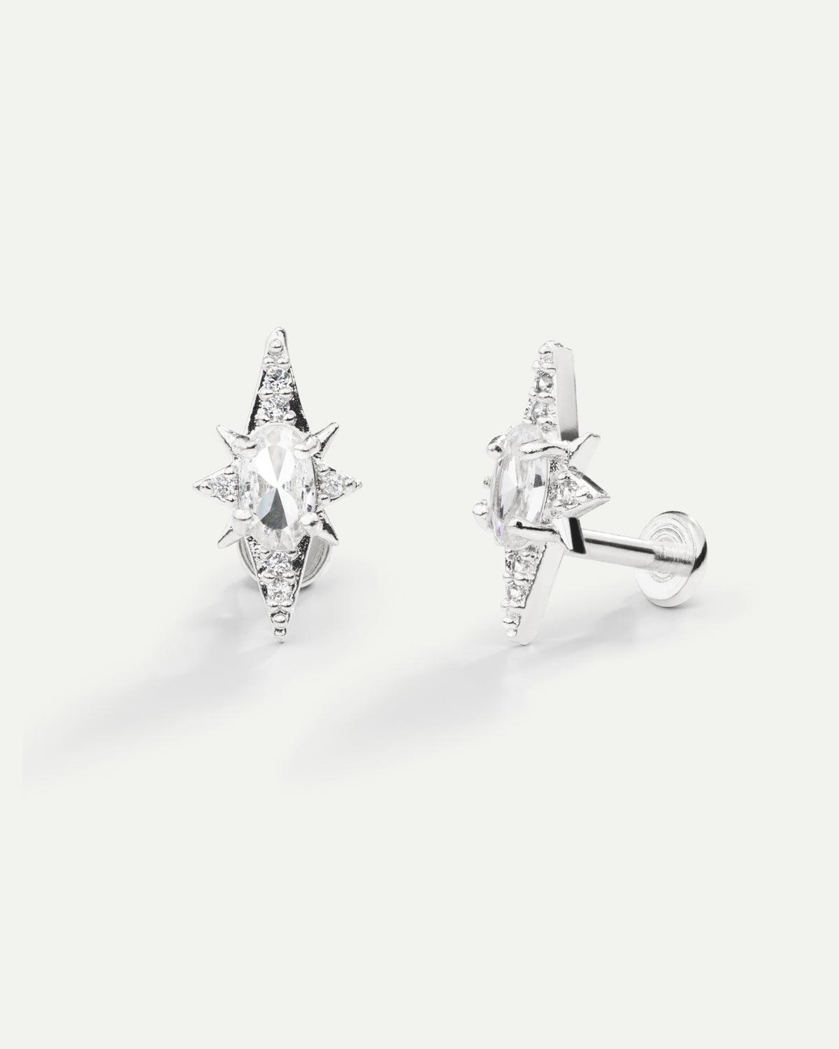 PIERCING À L'IRIS ARGENTÉ