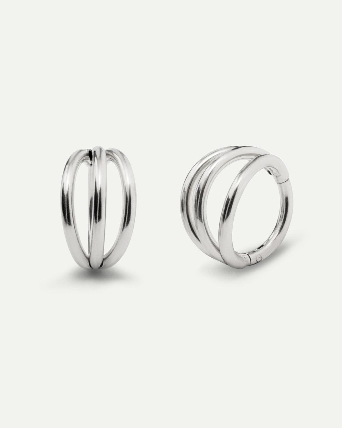 PIERCING BOUCLE TRIPLE L ARGENT