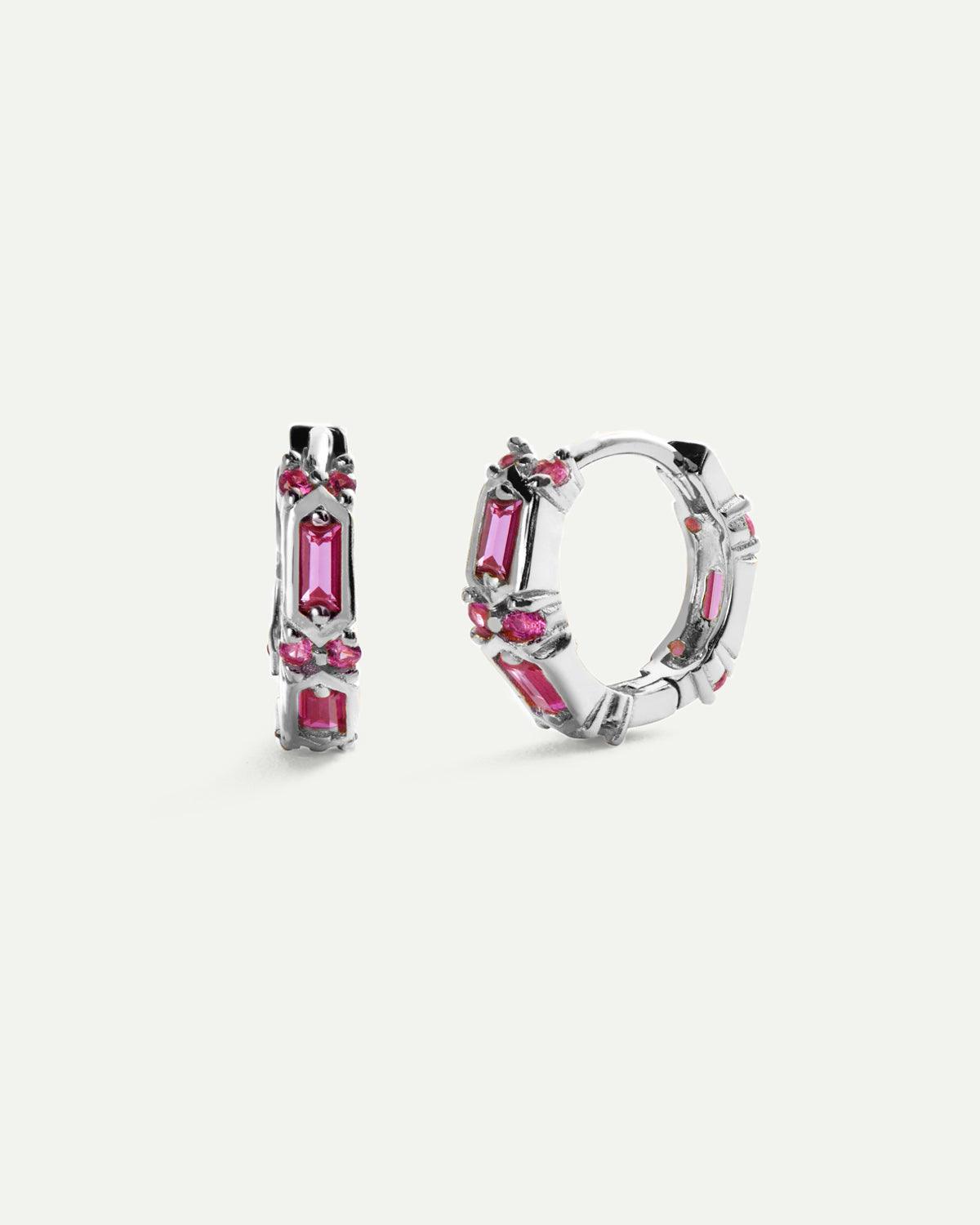BOUCLES D'OREILLES EN ARGENT ROSE SARIN