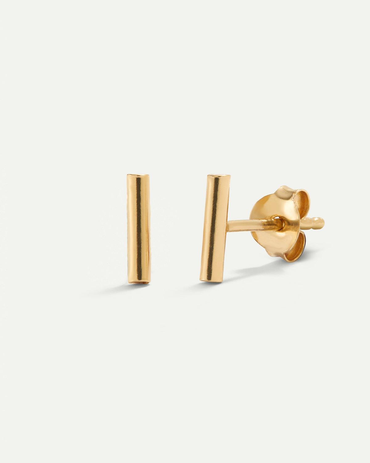 BOUCLES D'OREILLES OR EN FORME DE BÂTON