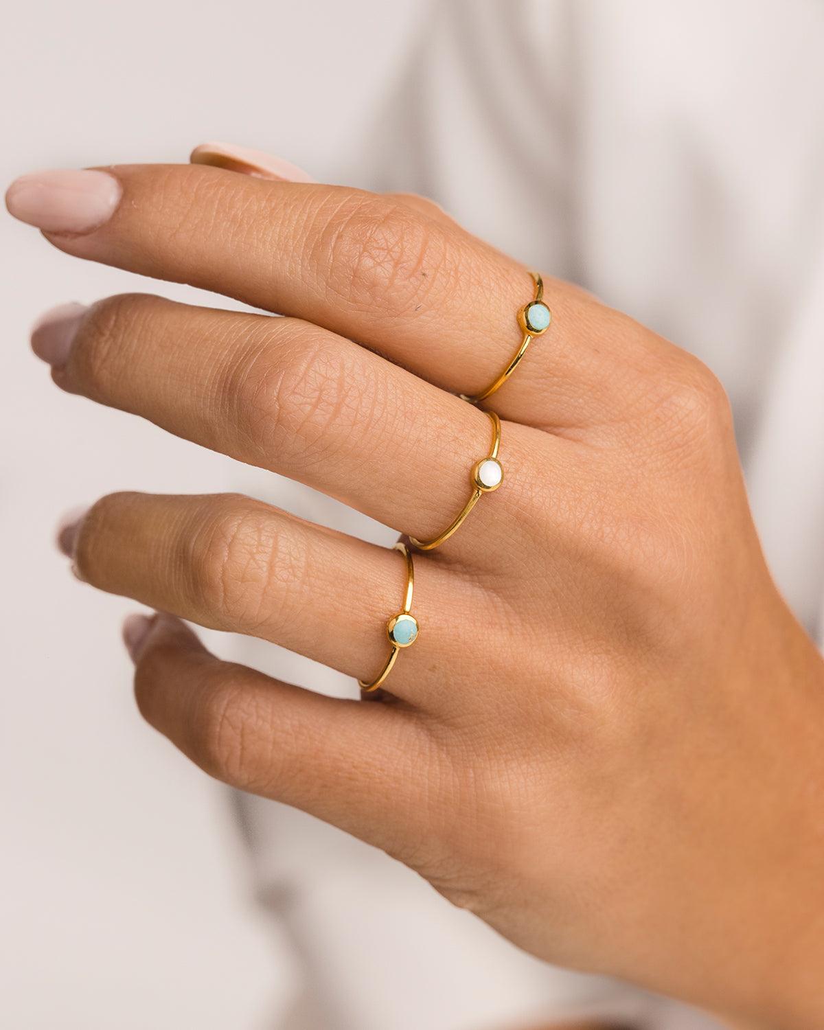 BAGUE TURQUOISE EN OR