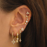 BOUCLES D'OREILLES OR FLEUR