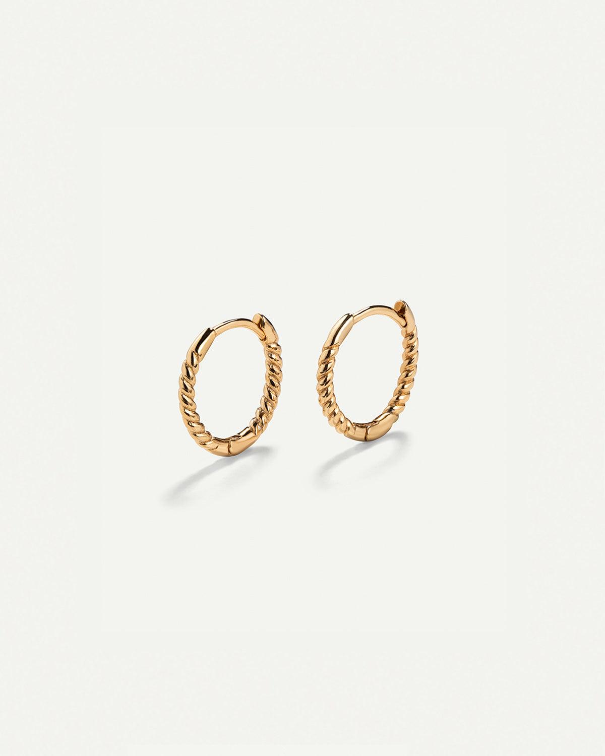 BAGUES MINI-BOUCLES D'OREILLES TORSADÉES OR