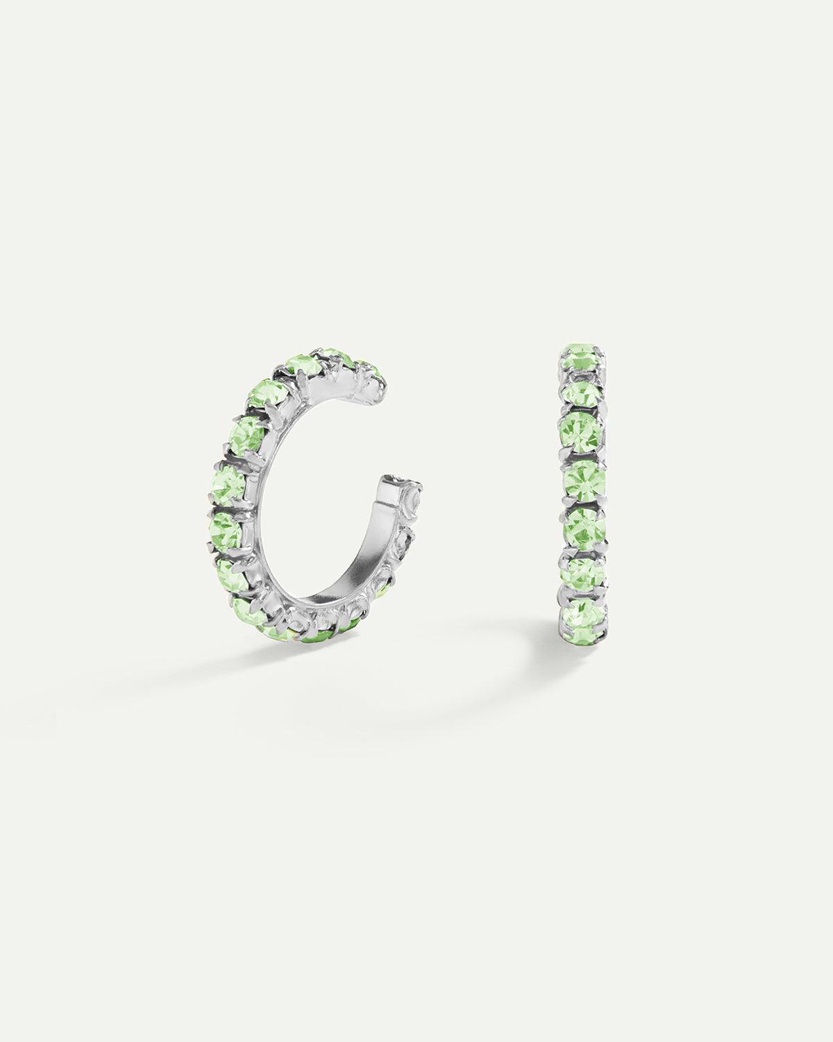 ORECCHINI ARLA MINI GREEN LIGHT IN ARGENTO
