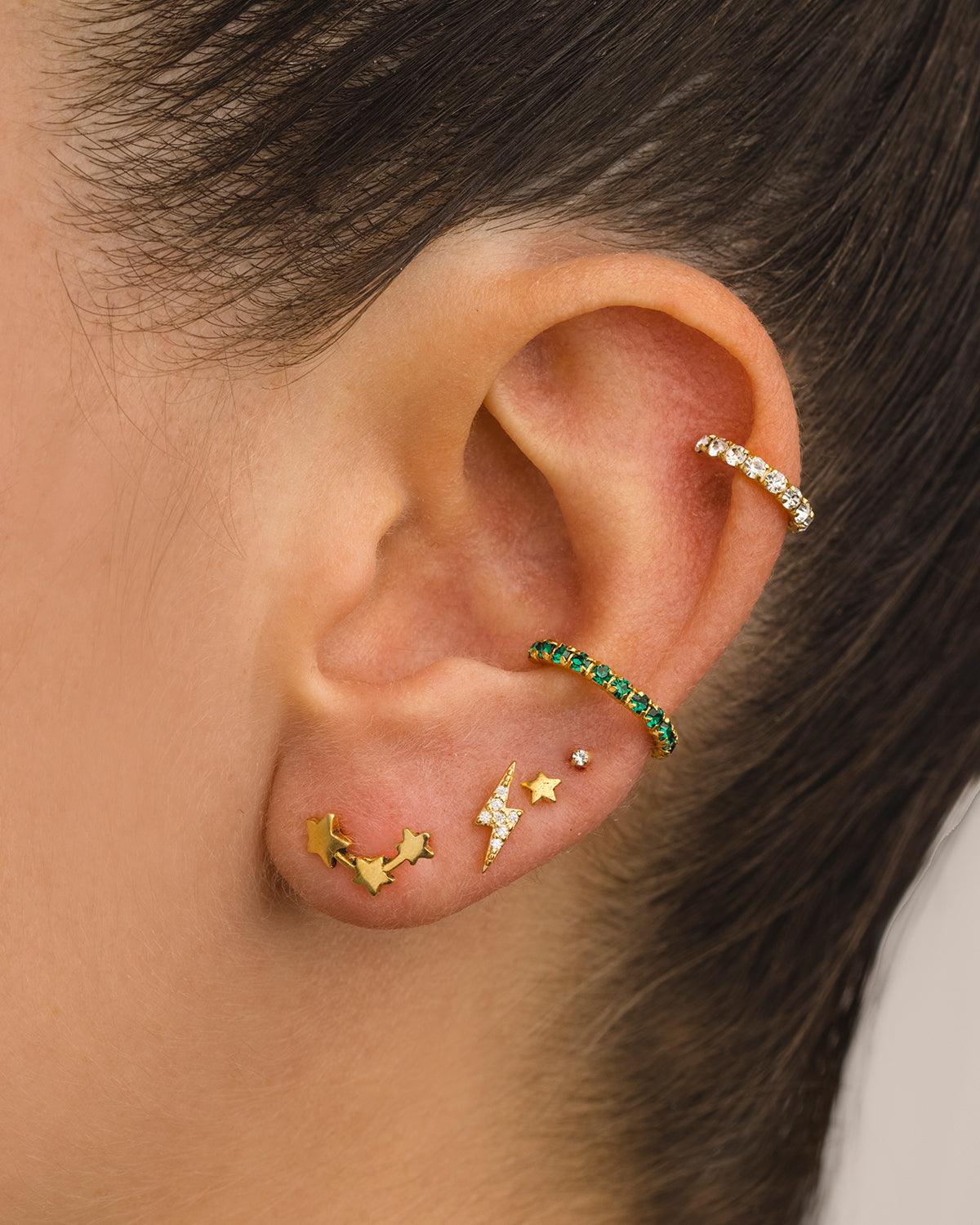 MINI ORECCHINI D'ORO CON STELLE